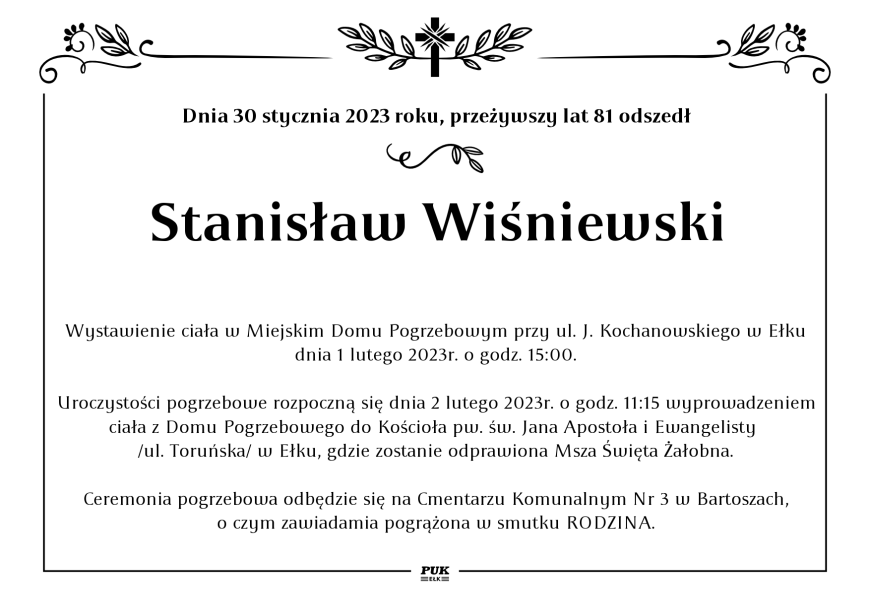 Stanisław Wiśniewski - nekrolog